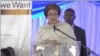 FILE - U.N. Deputy Secretary-General Amina Mohammed speaks at a development forum in Victoria Falls, Zimbabwe, Feb. 25, 2020. (Columbus Mavhunga/VOA)