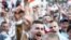 Belarus, Minsk, People take part in a protest against the presidential election results demanding the resignation of Belarusian President Alexander Lukashenko