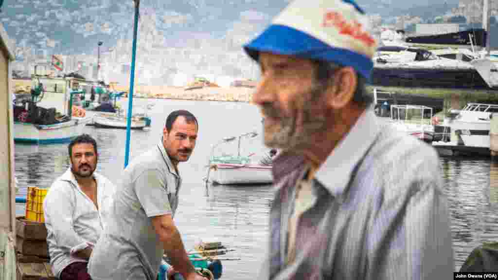 Fishermen of all generations work from Bourj Hammoud port. They say since the new project their catches have hugely reduced, threatening their livelihoods. 