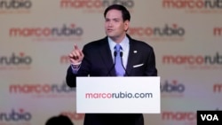 美國國會共和黨參議員魯比奧(Senator Marco Rubio)4月13號宣佈競選總統，成為第三位加入2016年總統大選宣戰的共和黨眾議員。