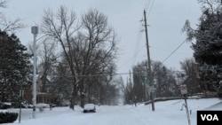 Vista de Omaha, Nebraska, Estados Unidos, el martes 18 de febrero de 2025 cubierta por la nieve. Foto: VOA