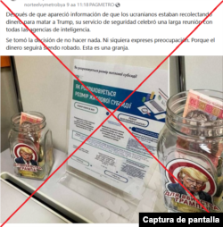 Captura de la desinformación compartida en Facebook.