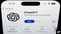 This file photos shows a ChapGPT logo on a smartphone in West Chester, Pa., Wednesday, Dec. 6, 2023. (AP Photo/Matt Rourke, File)