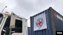 Llega a la sede de la Cruz Roja Venezolana en Caracas 13,22 toneladas de ayuda humanitaria. Agosto 11, 2020. 