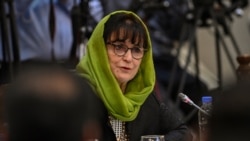 FILE - Deborah Lyons, head of the U.N. Assistance Mission in Afghanistan, attends a Joint Coordination and Monitoring Board meeting at the Afghan presidential palace in Kabul, July 28, 2021.