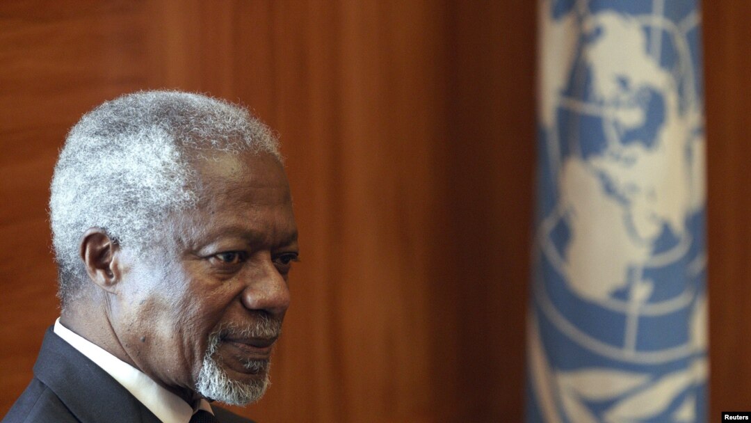 U.N.-Arab League special envoy Kofi Annan, United Nations European headquarters, Geneva, June 5, 2012 (file photo).