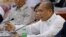 FILE - Rep. Gary Alejano gestures as he tries to defend the impeachment complaint he filed against Philippine President Rodrigo Duterte during a Justice Committee hearing at the House of Representatives in metropolitan Manila, Philippines, May 15, 2017.