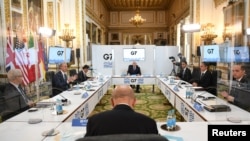 Los ministros de Relaciones Exteriores del Grupo de los Siete reunidos en Londres, Gran Bretaña, el 4 de mayo de 2021.
