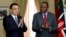 Chinese Premier Li Keqiang and Kenya's President Uhuru Kenyatta applaaChinese Premier Li Keqiang and Kenya's President Uhuru Kenyatta applaud the signing of the Standard Gauge Railway agreement at the State House in Nairobi, May 11, 2014.