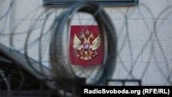 Посольство России в Киеве. Photo: Serhii Nuzhnenko RadioSvoboda.org (RFE-RL)