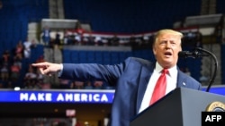 President Donald Trump speaks during a campaign rally at the BOK Center, in Tulsa, Oklahoma, June 20, 2020. 
