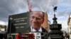 A tribute to Britain&#39;s Prince Philip is projected onto a large screen at Piccadilly Circus in London, after the announcement of the duke&#39;s death.