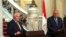 Secretary of State Rex Tillerson (L) and Egyptian Foreign Minister, Sameh Shoukry hold a press conference after their meeting, at Tahrir Palace, in Cairo, Egypt, Feb. 12, 2018. 