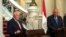 Secretary of State Rex Tillerson (L) and Egyptian Foreign Minister, Sameh Shoukry hold a press conference after their meeting, at Tahrir Palace, in Cairo, Egypt, Feb. 12, 2018. 