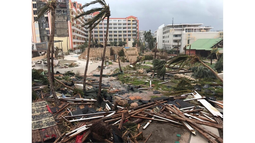 FILE - Destruction lies in the wake of Hurricane Irma in St. Martin, Sept. 6, 2017.