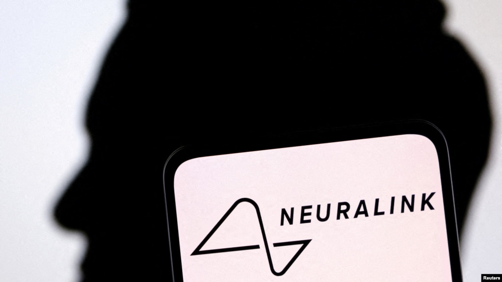 FILE PHOTO: Illustration shows Neuralink logo and Elon Musk silhouette