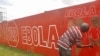 A local Liberian artist paints a mural forming part of the country's fight against the deadly Ebola virus by education in the city of Monrovia, Liberia, Sept. 23, 2014. 
