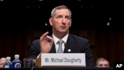 Michael Dougherty, assistant secretary of homeland security for border, immigration and trade policy, speaks at a Senate Judiciary Committee hearing on Capitol Hill in Washington, Oct. 3, 2017, on the Trump administration's decision to end Deferred Action for Childhood Arrivals. 