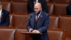 FILE - Rep. Clay Higgins, R-La., speaks at the U.S. Capitol, Jan. 7, 2021, in this image from video.