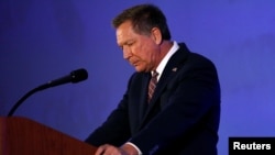 Republican US presidential candidate John Kasich speaks at the California GOP convention in Burlingame, California, US, April 29, 2016.