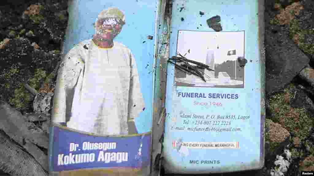 Burial pamphlets showing the photographs of former Ondo state governor Oluseg.