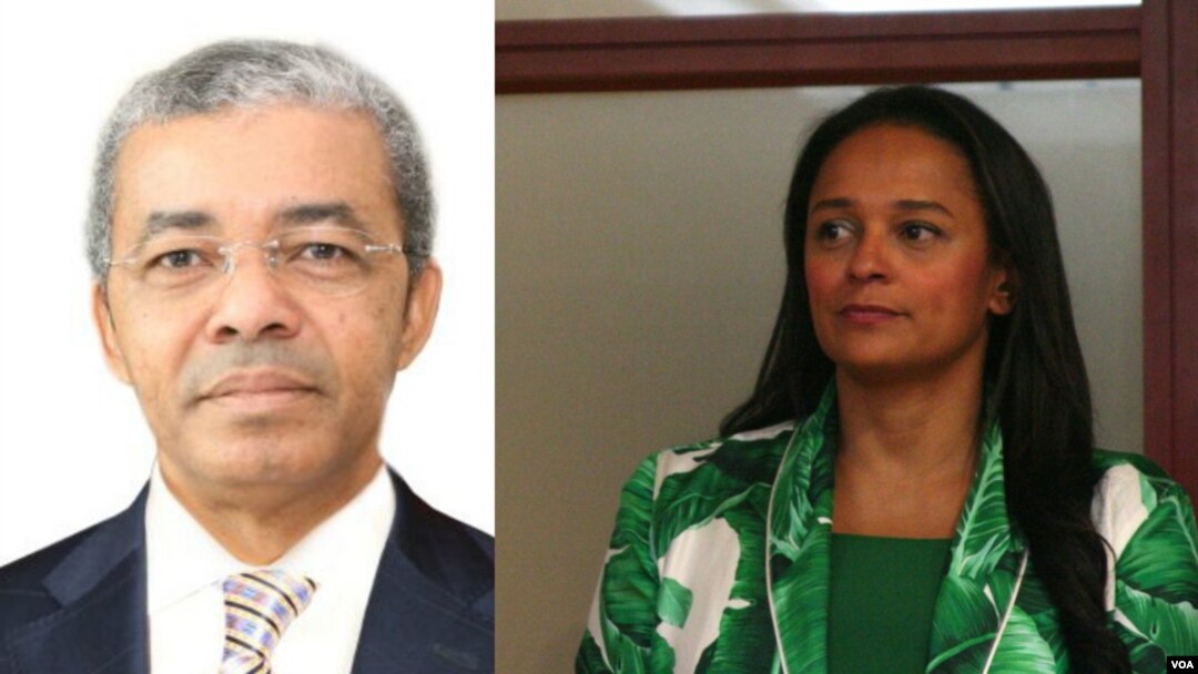 Carlos Saturnino (esq) e Isabel dos Santos (dir)
