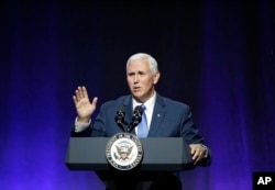 Vice President Mike Pence speaks at the National Governors Association meeting in Providence, R.I., July 14, 2017.