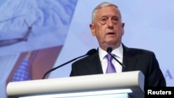 U.S. Secretary of Defense James Mattis speaks at the 16th IISS Shangri-La Dialogue in Singapore, June 3, 2017.