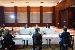 Suasana pertemuan bilateral antara Wakil Menteri Luar Negeri AS Wendy Sherman dan Menteri Luar Negeri RI Mahendra Siregar di Jakarta, Senin, 31 Mei 2021. (Foto: Kementerian Luar Negeri RI)