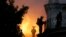 Firemen fight a blaze at the 17th-century Hotel Lambert in Paris, France.