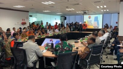 Rapat BNPB di Jakarta membahas penanganan bencana banjir di Jabodetabek (courtesy: BNPB).