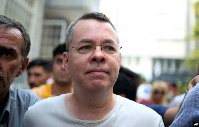 Andrew Craig Brunson, an evangelical pastor from Black Mountain, North Carolina, arrives at his house in Izmir, Turkey, July 25, 2018. An American pastor who had been jailed in Turkey for over 18 months on terror and espionage charges was recently released to house arrest.