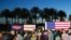 A crowd waits for Republican presidential candidate, Sen. Marco Rubio, R-Fla., to speak at a campaign rally in Ponte Vedra Beach, Florida, March 8, 2016. 