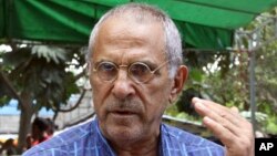 Nobel peace prize laureate and former East Timorese President Jose Ramos-Horta talks to journalists in Dili, East Timor, April 14, 2018.