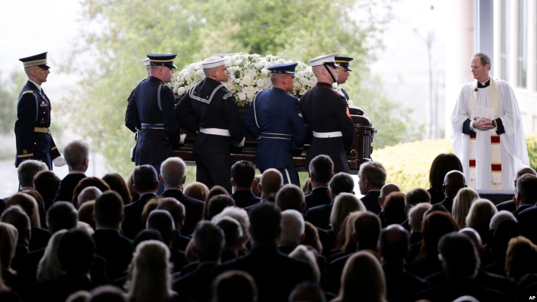 The casket carrying Nancy Reagan arrives for her funeral at the Ronald Reagan Presidential Library in Simi Valley, California, March 11, 2016.
