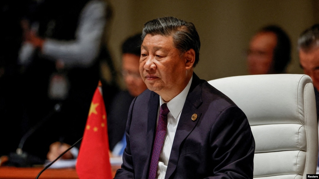 ARCHIVO: El presidente chino, Xi Jinping, durante la conferencia del BRICS en Johannesburgo, Sudáfrica, el 23 de agosto de 2023.