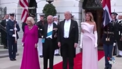 بازگشت پادشاه چارلز سوم و ملکه کامیلا به کاخ سفید برای شرکت در مراسم شام رسمی 