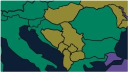 Na fotografiji su žutom bojom prikazane delimično slobodne balkanske zemlje: Albanija, Bosna i Hercegovina, Crna Gora, Kosovo, Severna Makedonija i Srbija, kao i centralno-evropska članica EU Mađarska (Foto: www.freedomhouse.org)