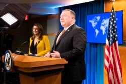 U.S. Secretary of State Mike Pompeo delivers remarks to the media in the Press Briefing Room, at the Department of State in Washington, D.C., July 15, 2020. (State Department Photo by Freddie Everett)