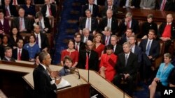 President Barack Obama gives his State of the Union address before a joint session of Congress on Capitol Hill in Washington, Jan. 12, 2016. (AP Photo/J. Scott Applewhite)