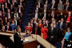 President Barack Obama gives his State of the Union address before a joint session of Congress on Capitol Hill in Washington, Jan. 12, 2016.