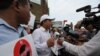 FILE PHOTO - Ath Thon, head of the Cambodian Labor Confederation speaks at a press conference in front of the National Assembly, Phnom Penh, Cambodia. (Leng Len/VOA Khmer) ​ 