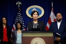 District of Columbia Mayor Muriel Bowser speaks at a news conference to announce the first presumptive positive case of the coronavirus, in Washington, March 7, 2020.