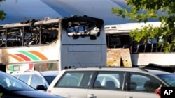 The aftermath of a suicide bomb in Bulgaria.