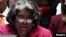 FILE - U.S. Ambassador to the United Nations Linda Thomas-Greenfield attends a United Nations Security Council at the U.N. headquarters in New York City, U.S., September 4, 2024.