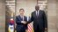 美国国防部长奥斯汀与韩国国防部长官申源湜2023年11月13日签署第55次安全协商会议联合公报。（韩国国防部照片）