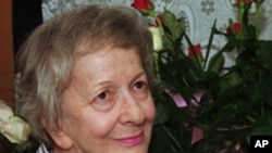 Wislawa Szymborska during an interview with The Associated Press in the southern mountain resort of Zakopane, Oct. 3, 1996.