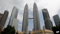 Gedung Petronas di Kuala Lumpur, Malaysia. 