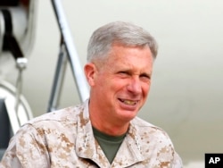FILE - Marine Gen. Thomas Waldhauser is seen at Camp Pendleton, Calif., March 30, 2012. Last week in Washington, Waldhauser, the head of U.S. Africa Command, talked to lawmakers on the Senate Armed Services Committee