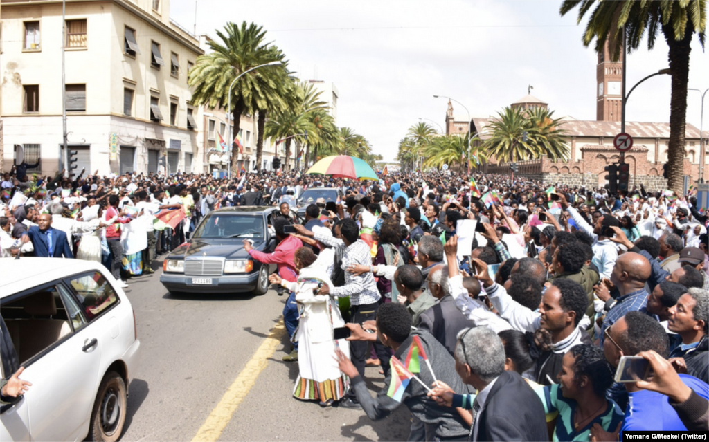 ስነ-ስርዓት ምቕባል ቀ/ሚ ኢትዮጵያ ዶ/ር ኣብይ ኣሕመድን ጉጅለኡን